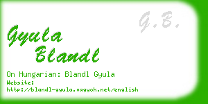 gyula blandl business card